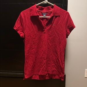 Tommy Hilfiger Red Fitted Button Down Shirt